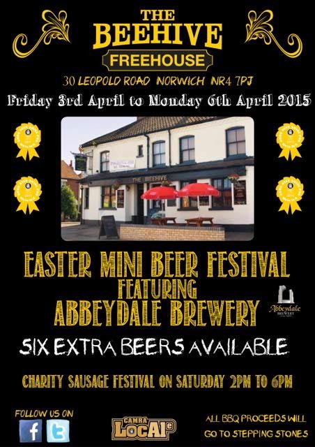 Easter 2015 Mini Beer Festival at the Beehive, Norwich CAMRA Pub of the Year 2015